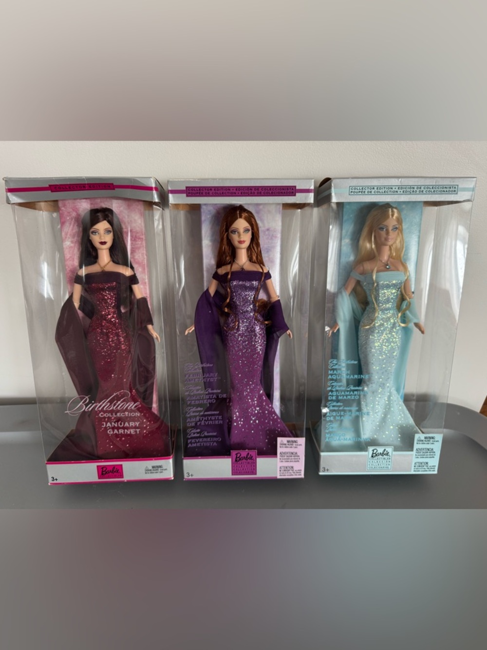 Complete set of 12 Birthstone Barbie Dolls, NRFB